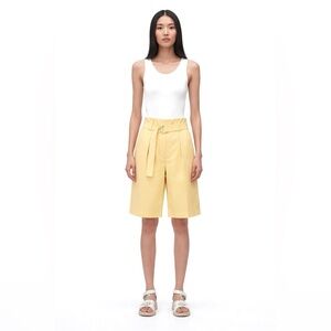 NWT 3.1 Phillip Lim Archive Paperbag Waist Longline Shorts Straw Yellow Sz 0